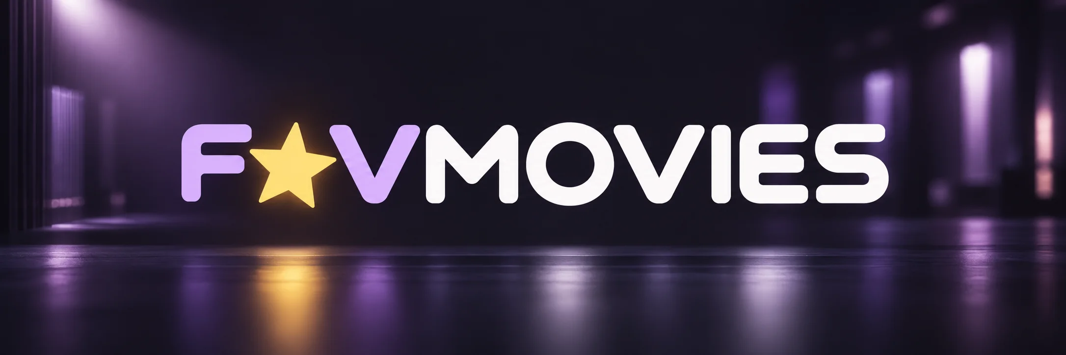 FavMovies lavender and white wordmark with the yellow star